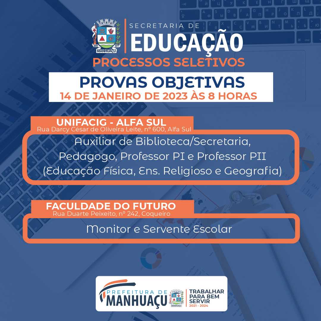 Prefeitura Municipal De Manhua U Provas Do Processo Seletivo Da